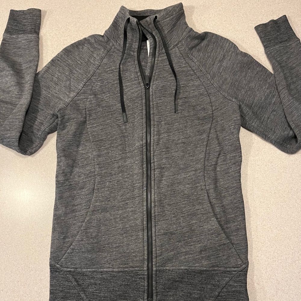 lululemon athletica Full-Zip Heathered Charcoal Gray Hoodie